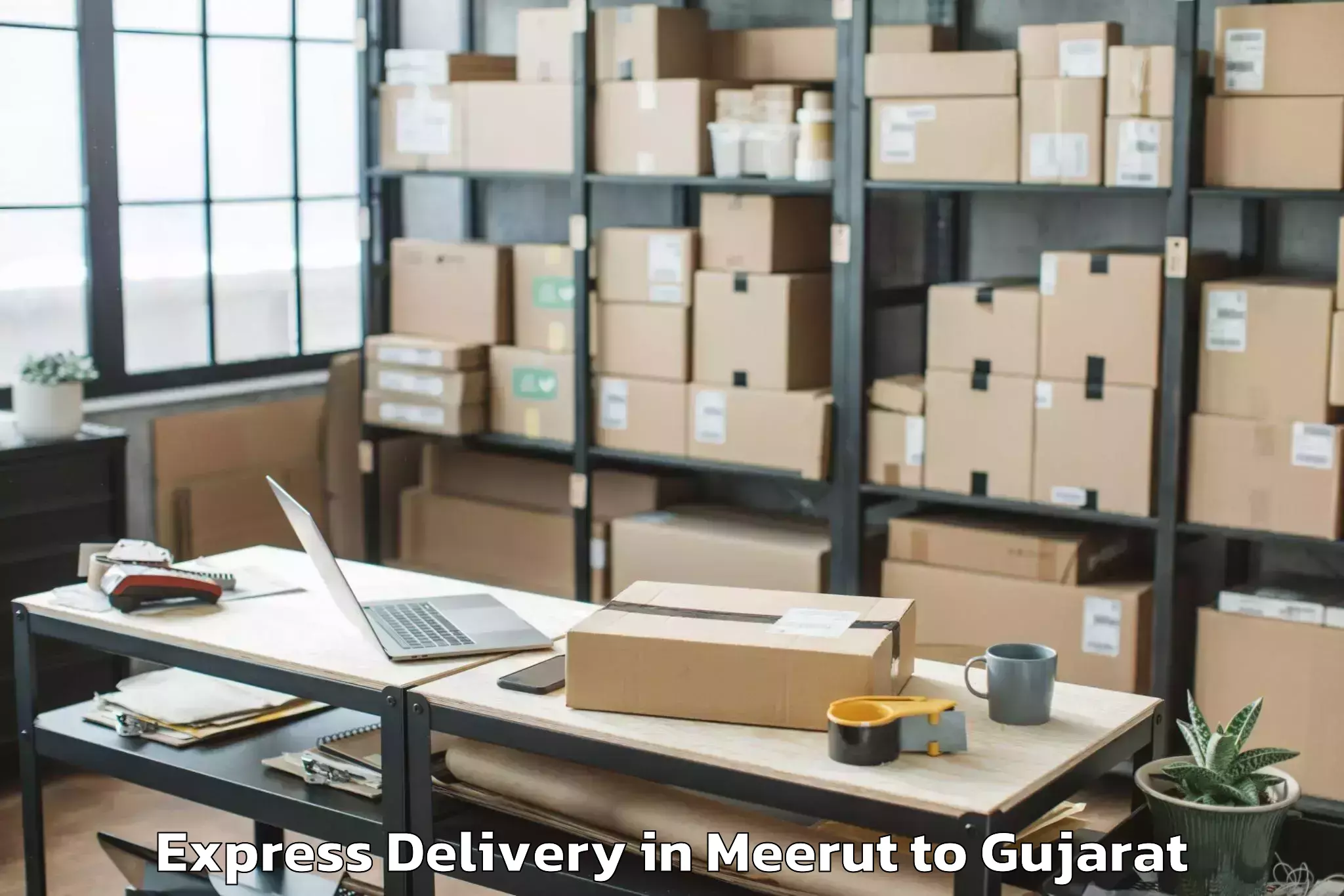 Get Meerut to Jhagadia Express Delivery